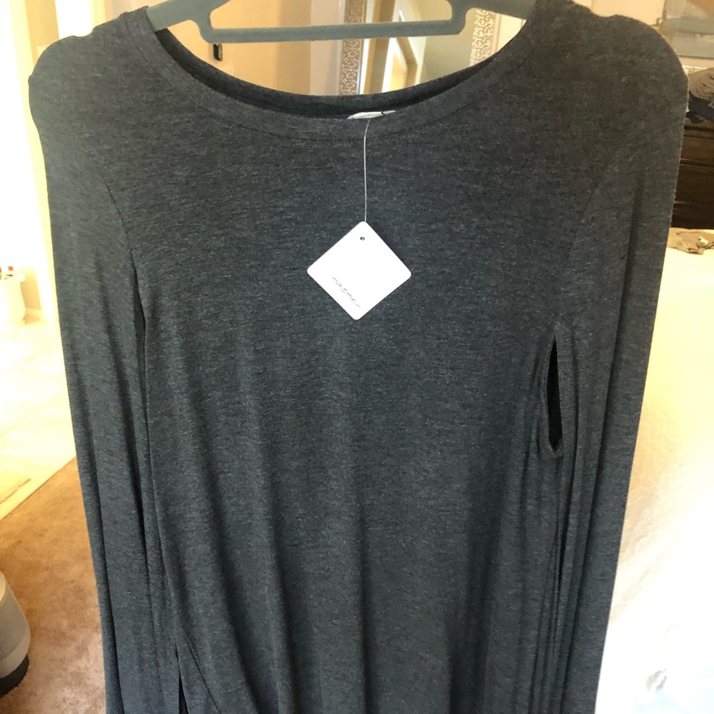 Long sleeve tee with cape attached